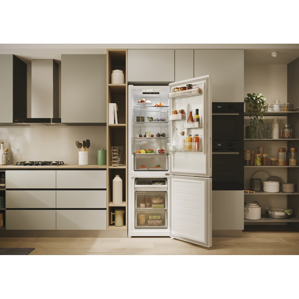 Combina frigorifica CANDY CNCQ2T518EW, No Frost, 279 l, H 182 cm, Clasa E, Wi-Fi, alb