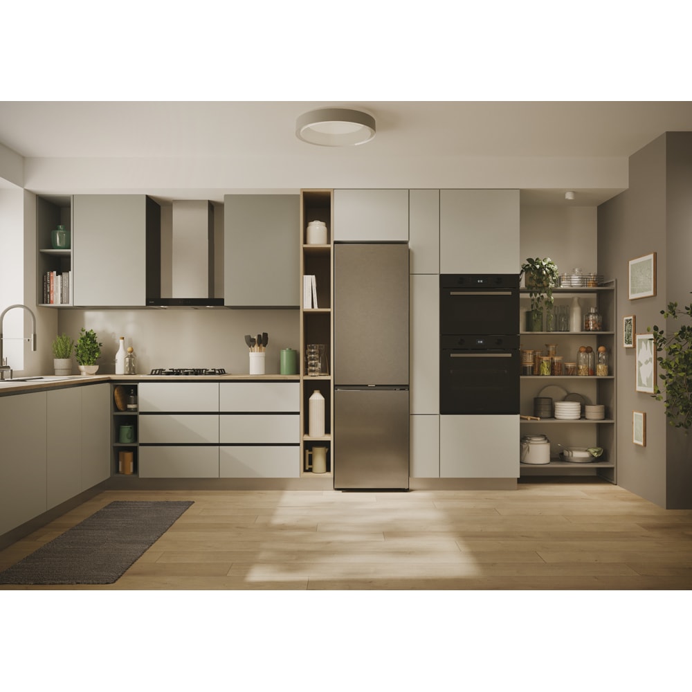 Combina frigorifica CANDY CNCQ2T518EX, No Frost, 279 l, H 182 cm, Clasa E, Wi-Fi, inox