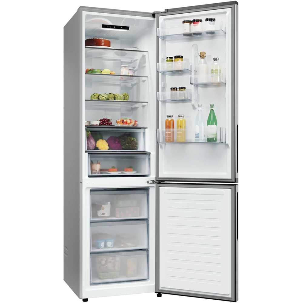 Combina frigorifica CANDY CNCQ2T620CX, No Frost, 409 l, H 205 cm, Clasa C, argintiu