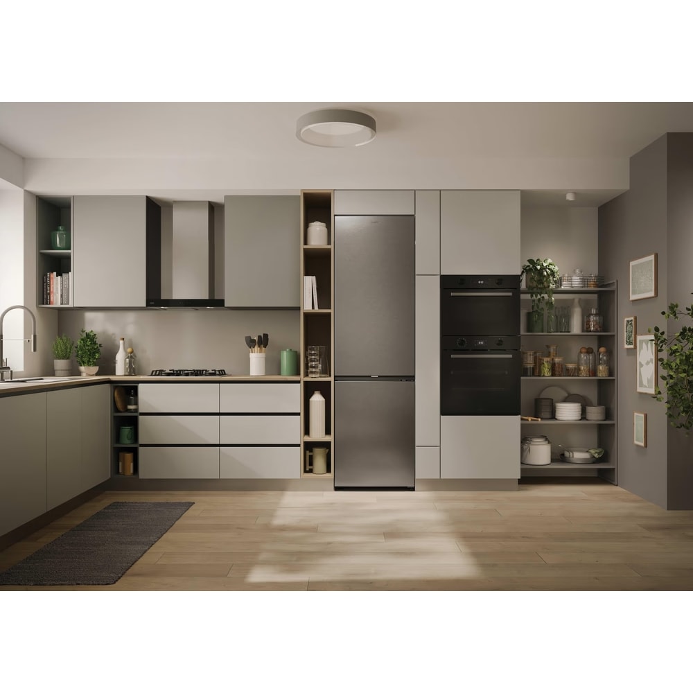 Combina frigorifica CANDY CNCQ2T620CX, No Frost, 409 l, H 205 cm, Clasa C, argintiu