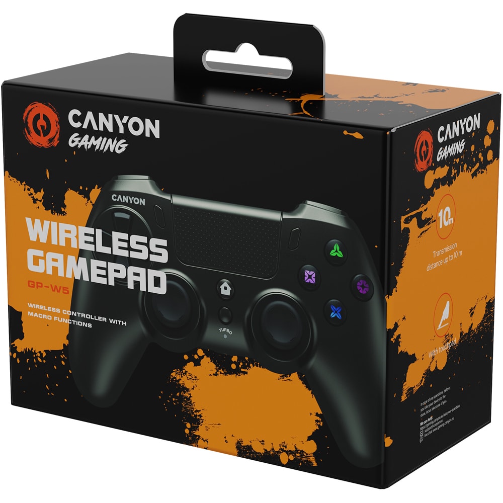Gamepad Wireless CANYON GP-W5, PS4, negru