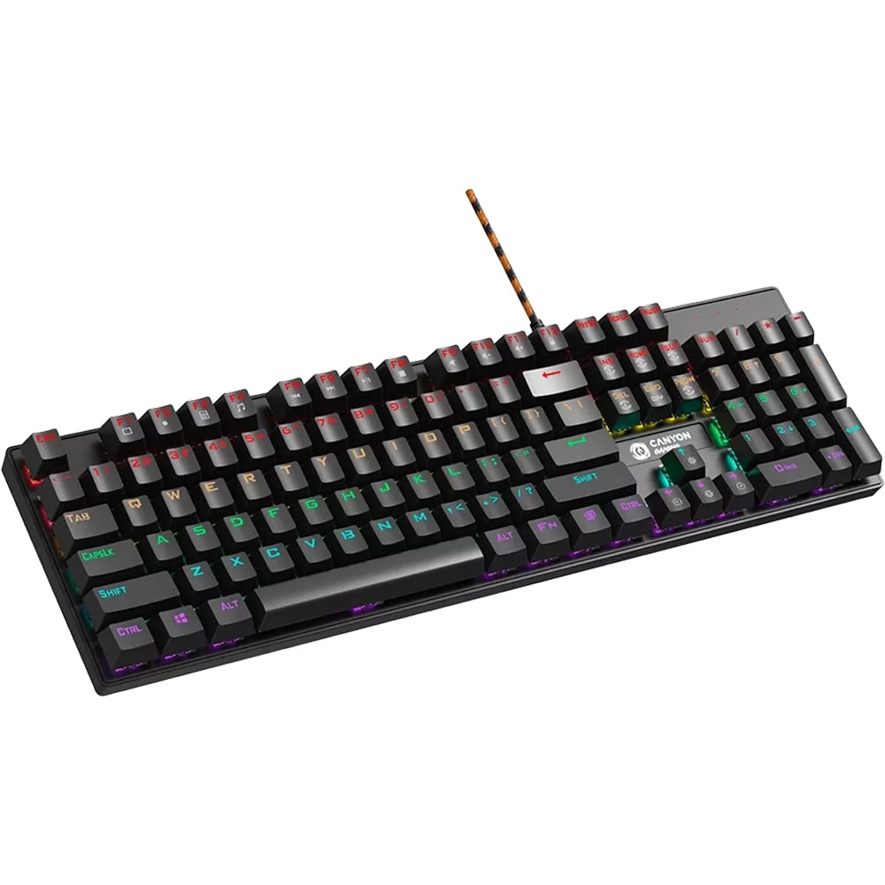 Tastatura Gaming mecanica CANYON Deimos GK-4, USB, Layout US, negru