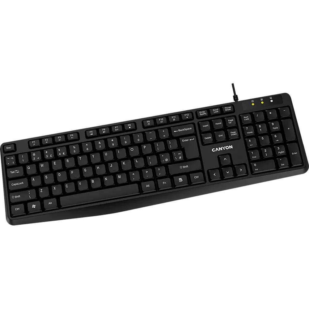 Tastatura CANYON OnType 01, USB, Layout US, negru