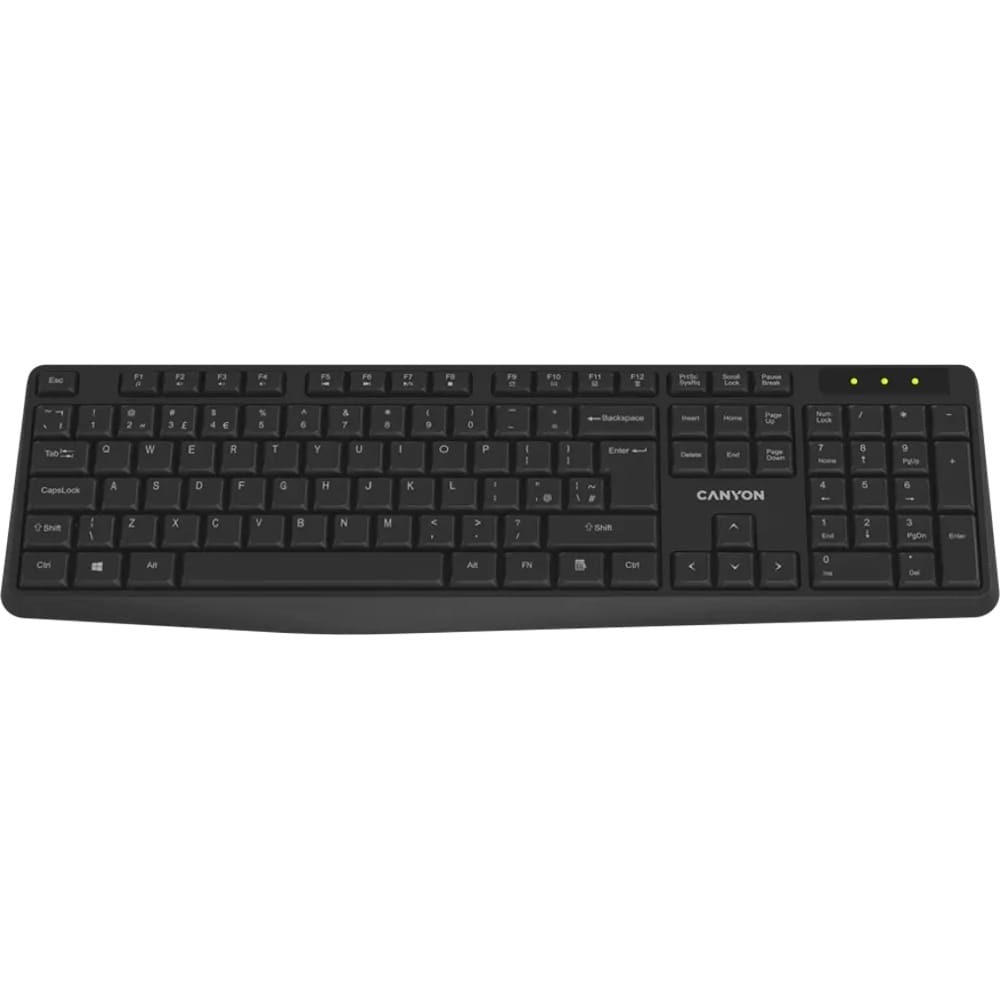 Tastatura Wireless CANYON OnType W01, USB, Layout US, negru