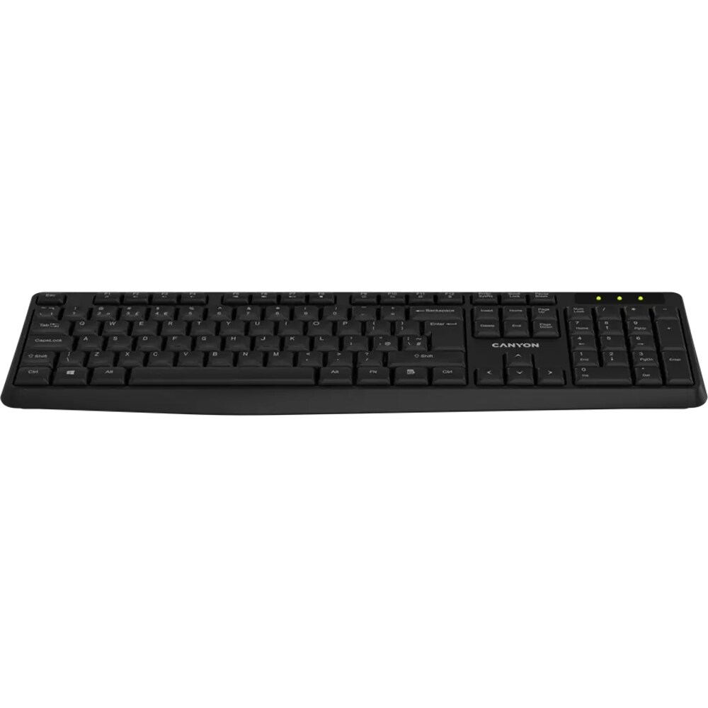Tastatura Wireless CANYON OnType W01, USB, Layout US, negru