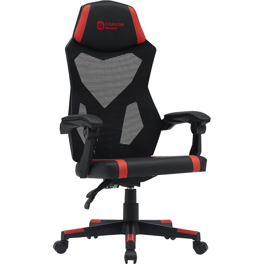 Scaun Gaming CANYON Flow MCH01, negru-rosu