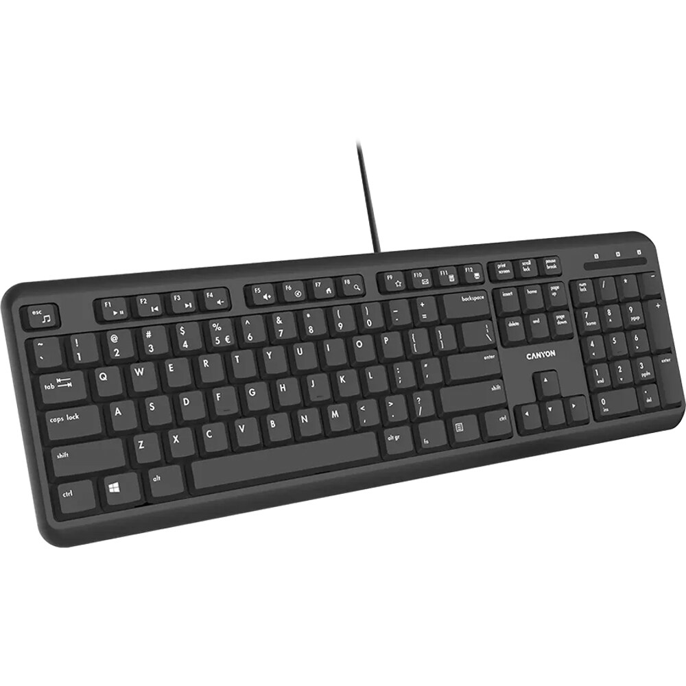 Tastatura mecanica CANYON HKB-20, USB, Layout US, negru