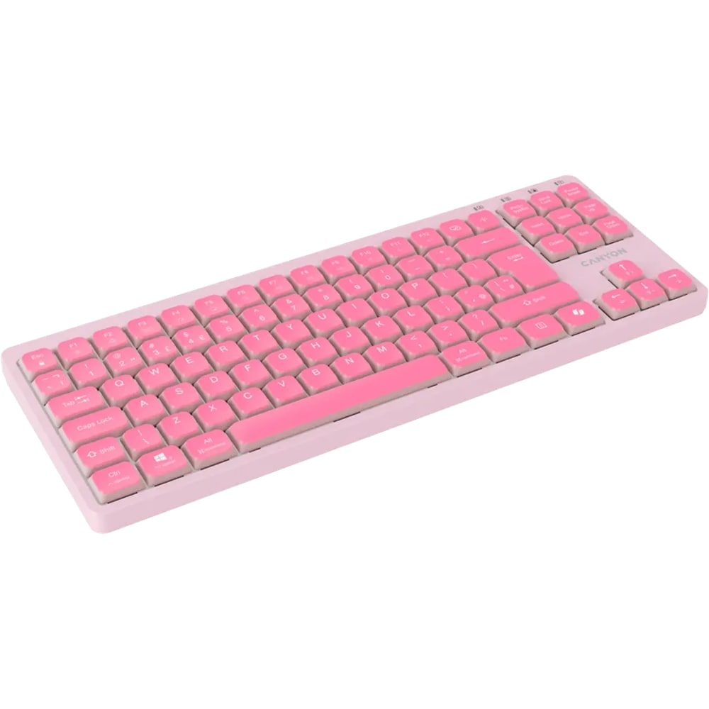 Tastatura mecanica CANYON OnType 10, USB, Layout US, roz