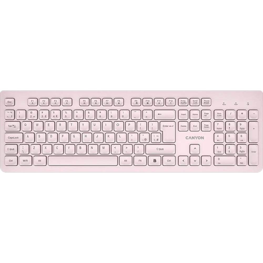 Tastatura Wireless CANYON HKB-W01, USB, Layout US, bej