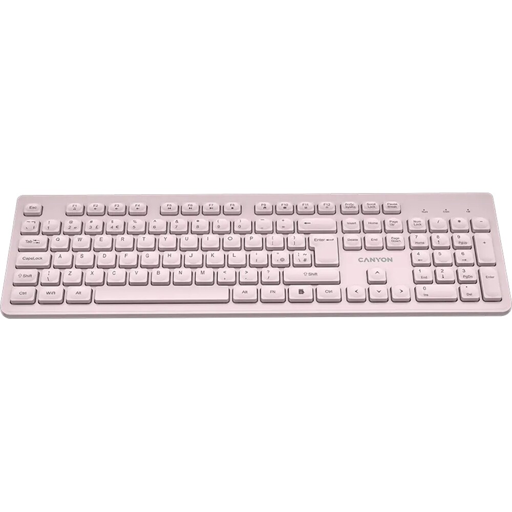 Tastatura Wireless CANYON HKB-W01, USB, Layout US, bej