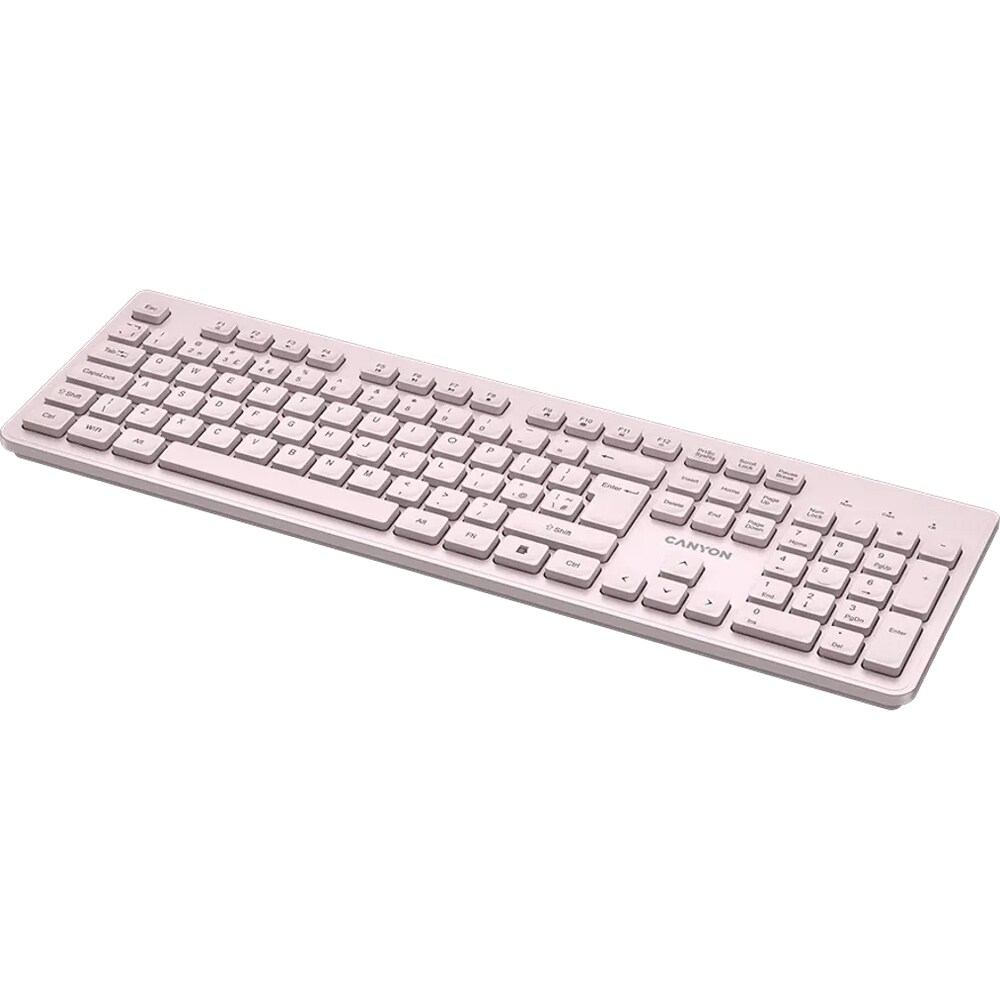Tastatura Wireless CANYON HKB-W01, USB, Layout US, bej