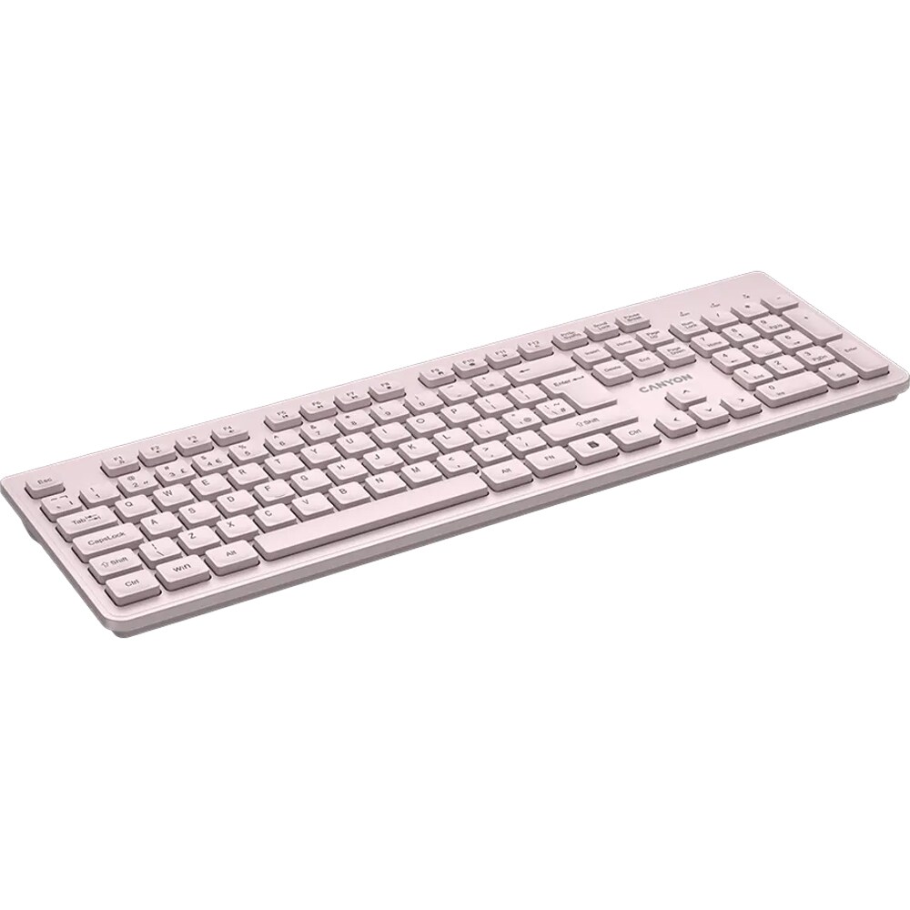 Tastatura Wireless CANYON HKB-W01, USB, Layout US, bej