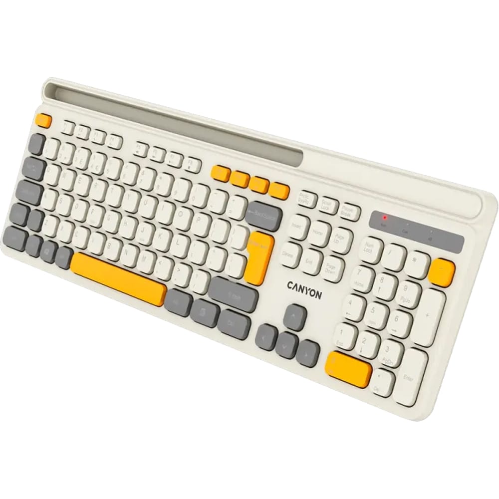 Tastatura Wireless CANYON HKB-W03, USB, Layout US, bej