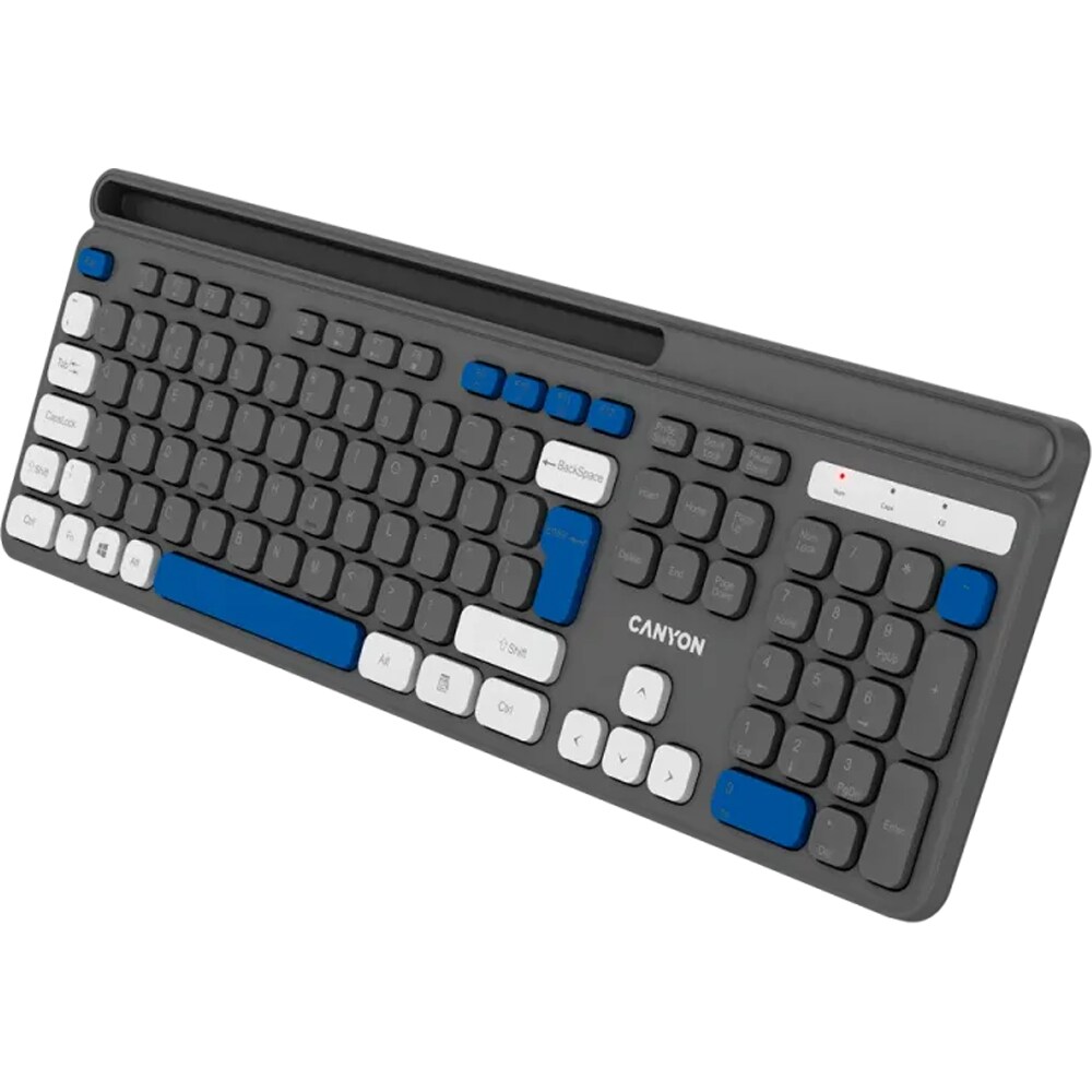 Tastatura Wireless CANYON HKB-W03, USB, Layout US, gri