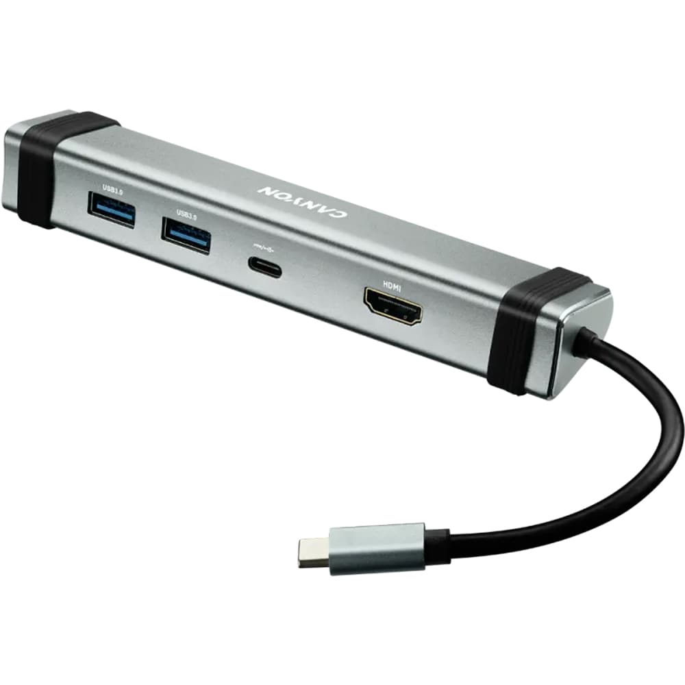 Hub USB CANYON DS-3, USB-C, HDMI, USB 3.0, gri