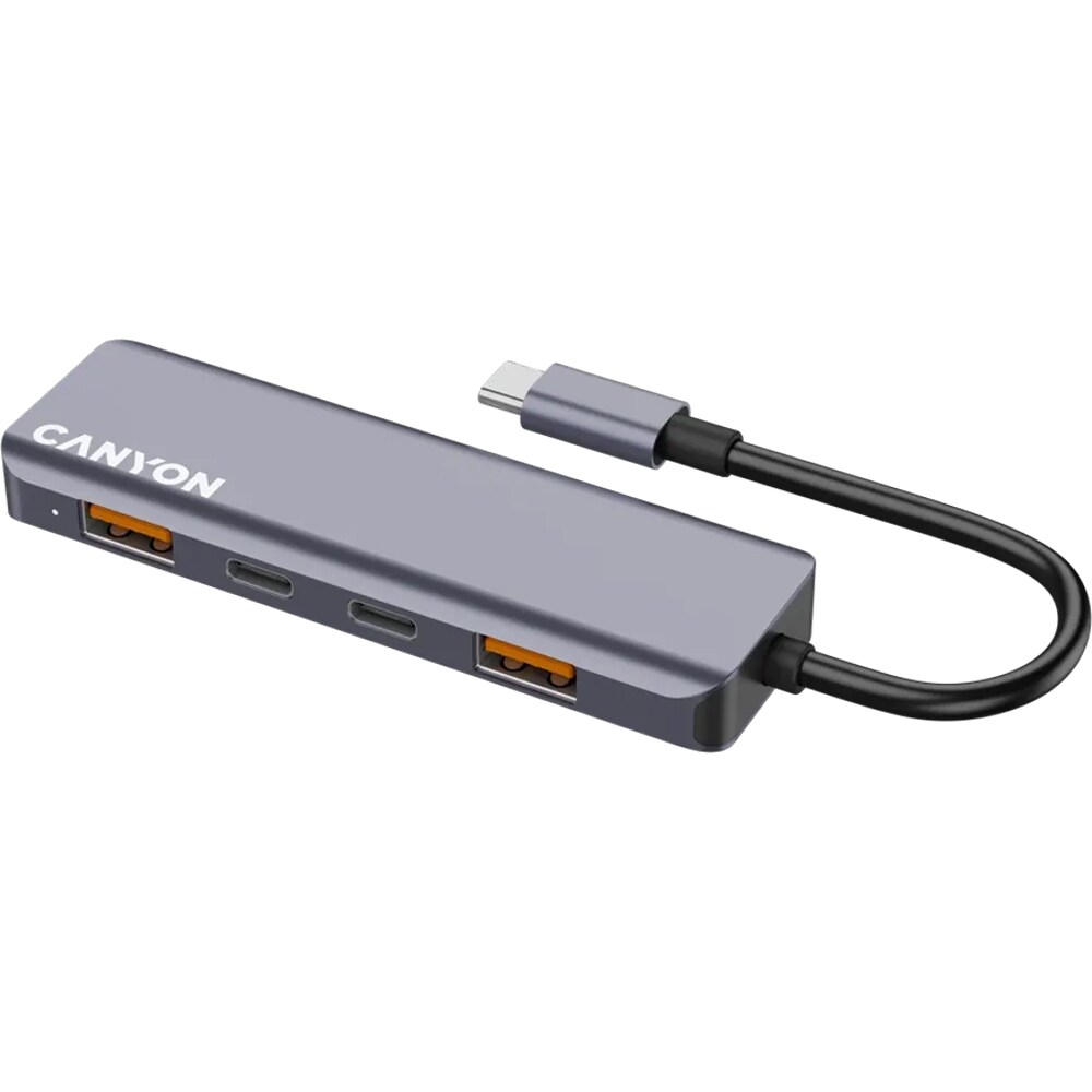 Hub USB CANYON DS-18, USB-C, USB 3.2, gri