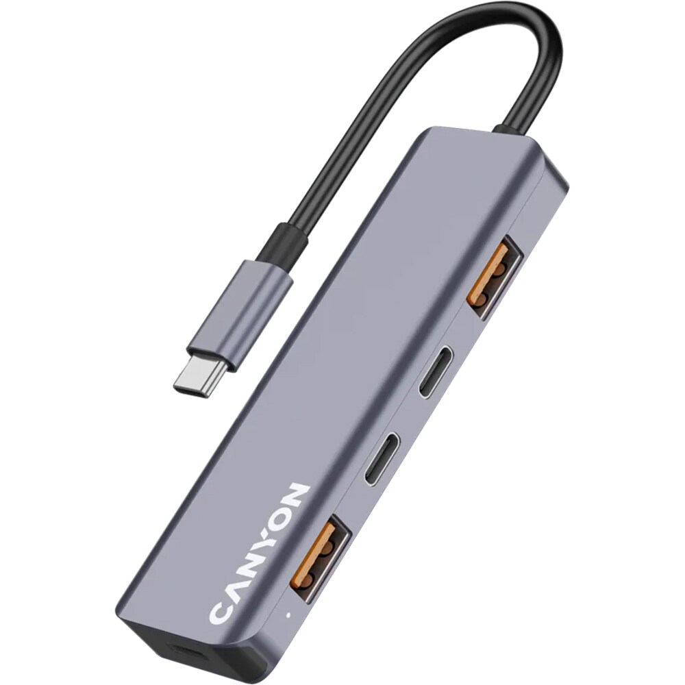 Hub USB CANYON DS-18, USB-C, USB 3.2, gri