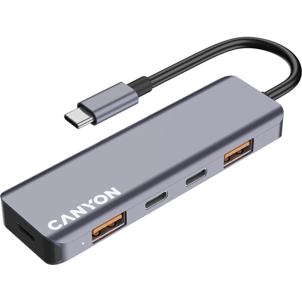 Hub USB CANYON DS-18, USB-C, USB 3.2, gri