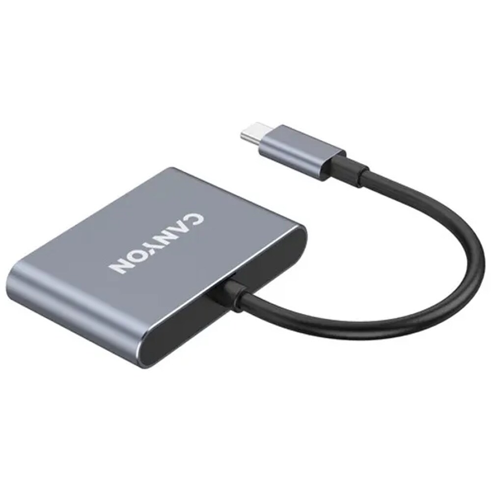 Hub USB CANYON DS-3, USB-C, USB-A, gri