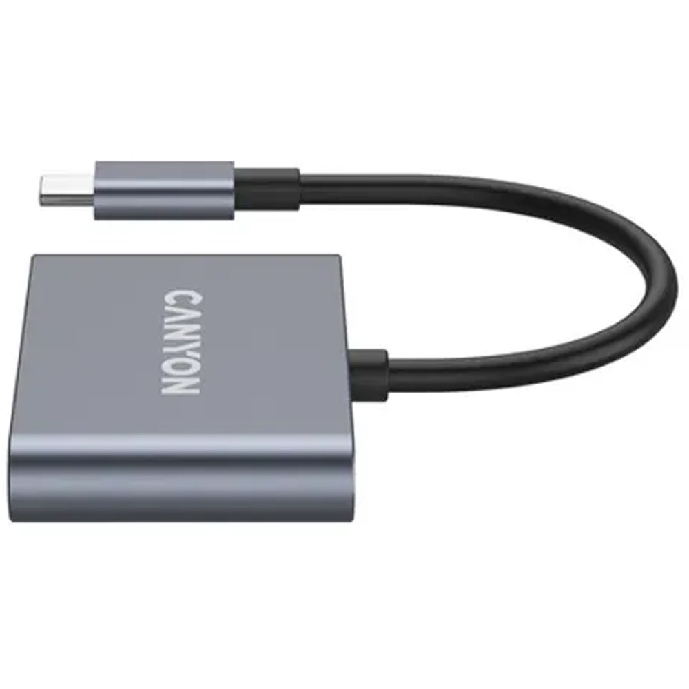 Hub USB CANYON DS-3, USB-C, USB-A, gri