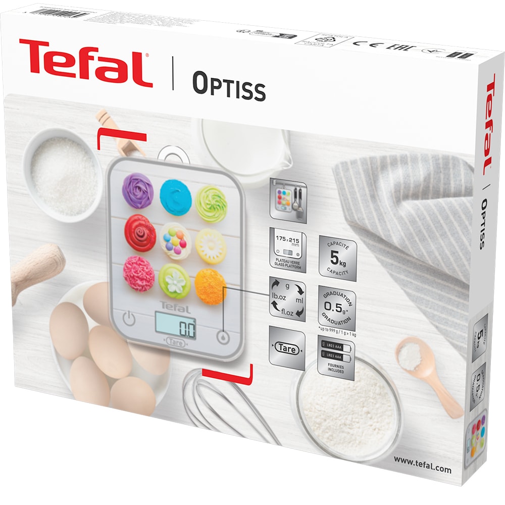 Cantar de bucatarie TEFAL Optiss BC50D4V0, 5kg, multicolor