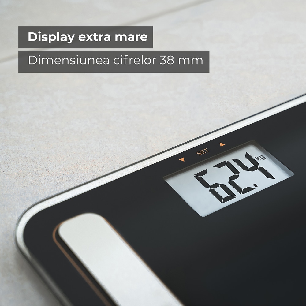 Cantar corporal BEURER BF 183 LE, 180kg, electronic, sticla securizata, negru