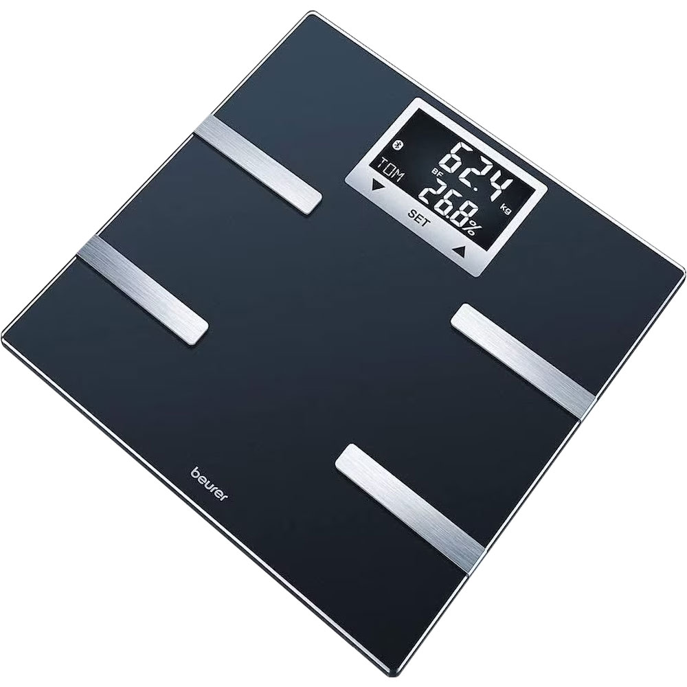 Cantar corporal Smart BEURER BF720, 180kg, Bluetooth, electronic, sticla, negru