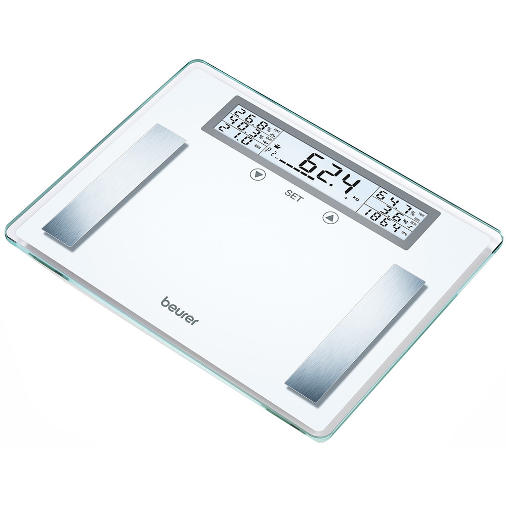 Cantar corporal BEURER BG 51 XXL, 200kg, electronic, sticla securizata, alb