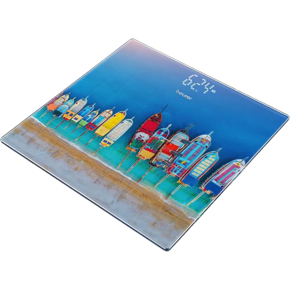 Cantar corporal BEURER Boats GS215, 180kg, electronic, sticla, multicolor