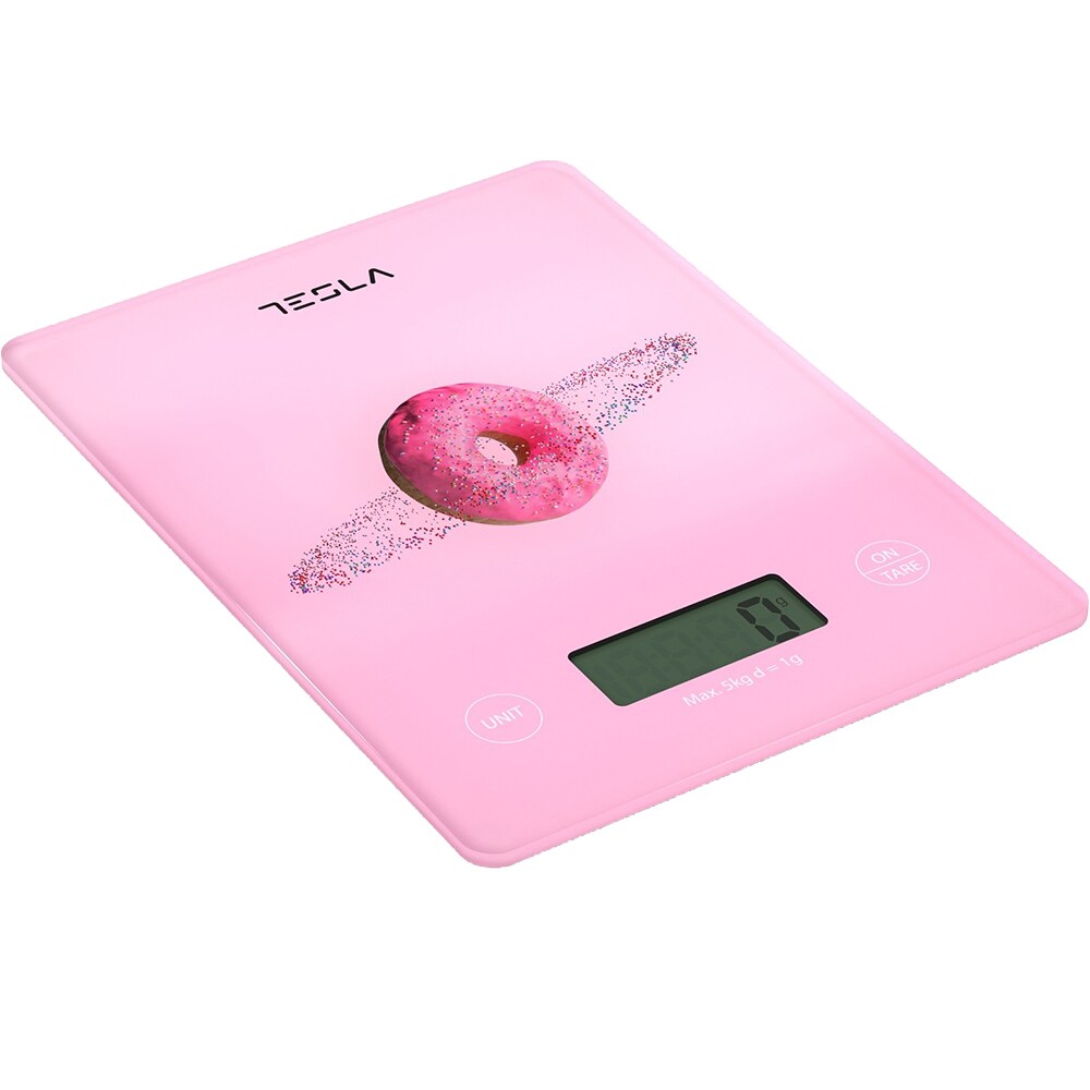 Cantar de bucatarie TESLA KS101P, 5kg, roz