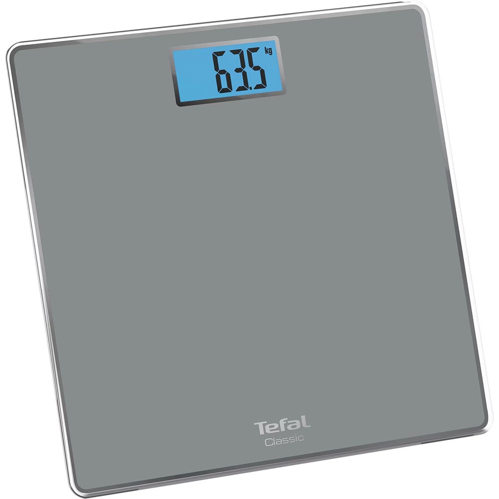 Cantar corporal TEFAL Classic PP1500V0, 160kg, electronic, sticla, gri