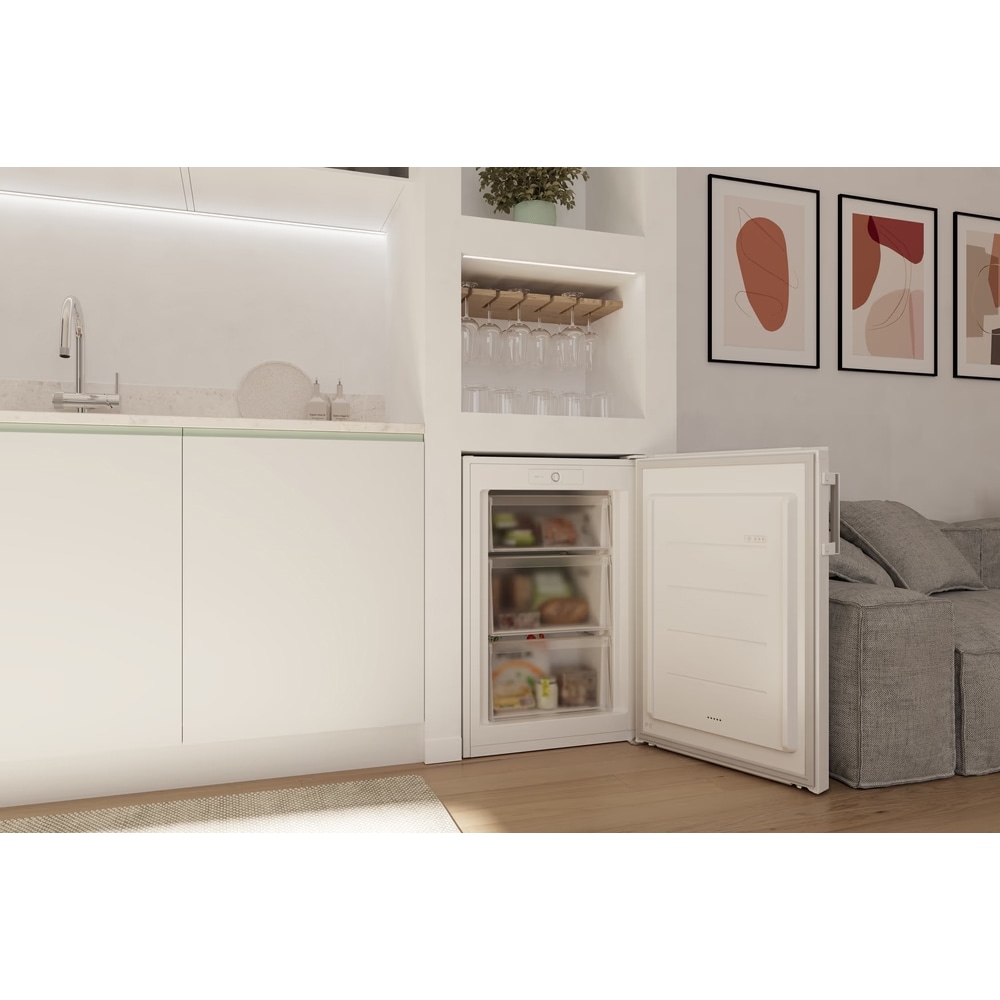 Congelator CANDY CNUQ2L58EWH, Low Frost, 90 l, H 86 cm, Clasa E, alb