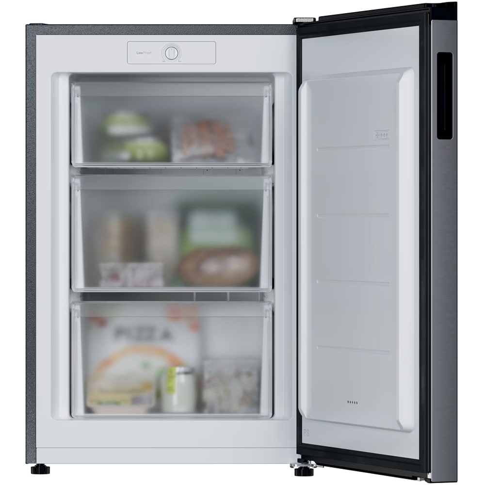 Congelator CANDY CNUQ2L58EX, Low Frost, 90 l, H 86 cm, Clasa E, argintiu