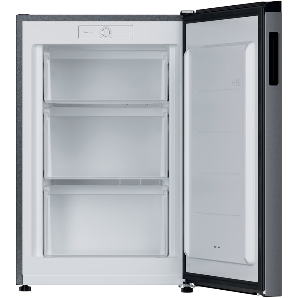 Congelator CANDY CNUQ2L58EX, Low Frost, 90 l, H 86 cm, Clasa E, argintiu