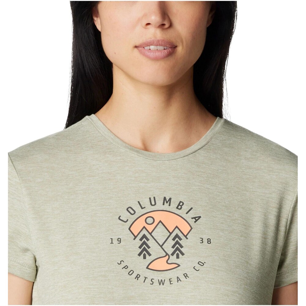 Tricou femei COLUMBIA Sloan Ridge Graphic Short Sleeve Tee, marimea M, verde