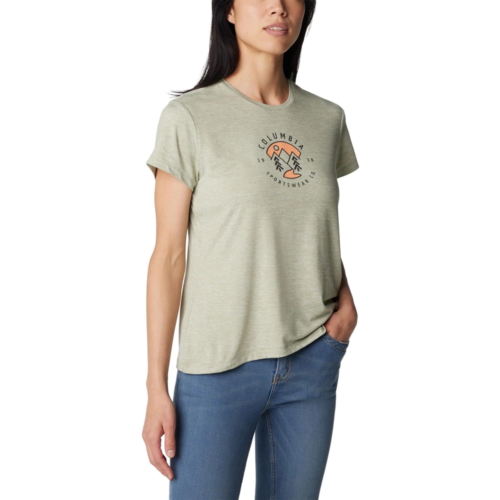 Tricou femei COLUMBIA Sloan Ridge Graphic Short Sleeve Tee, marimea S, verde