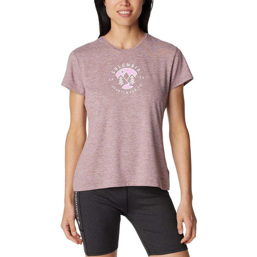 Tricou femei COLUMBIA Sloan Ridge Graphic Short Sleeve Tee, marimea L, rosu