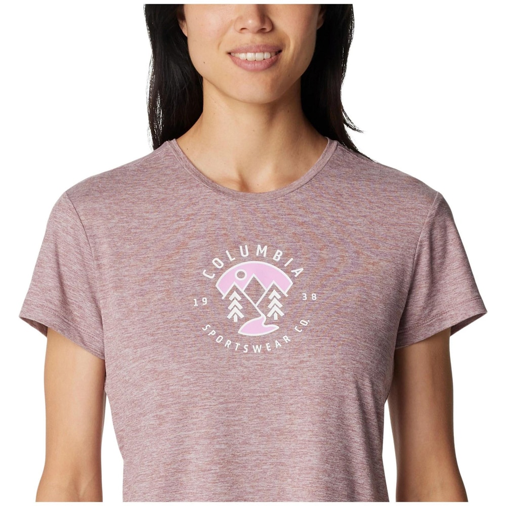 Tricou femei COLUMBIA Sloan Ridge Graphic Short Sleeve Tee, marimea L, rosu