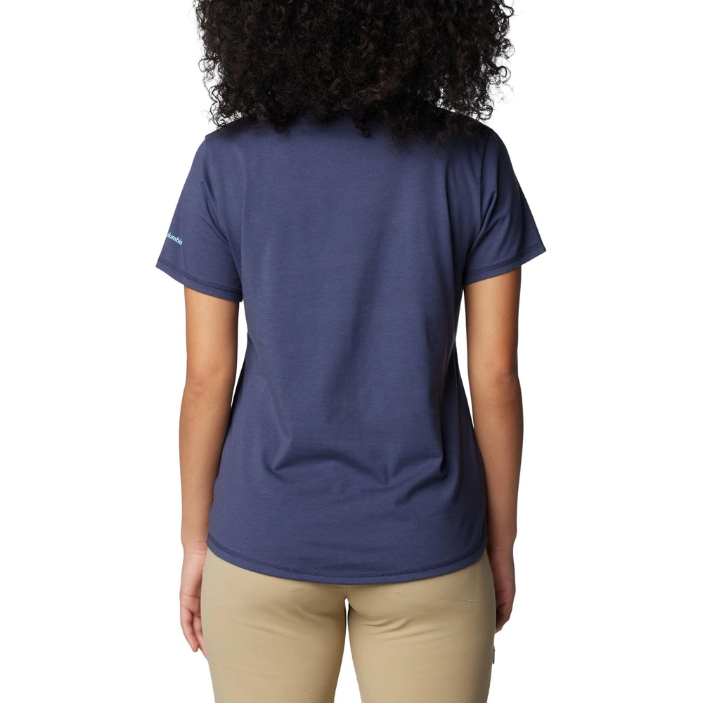 Tricou femei COLUMBIA Sun Trek Short Sleeve Graphic Tee, marimea L, albastru
