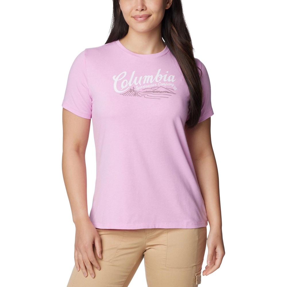 Tricou femei COLUMBIA Sun Trek Short Sleeve Graphic Tee, marimea S, roz