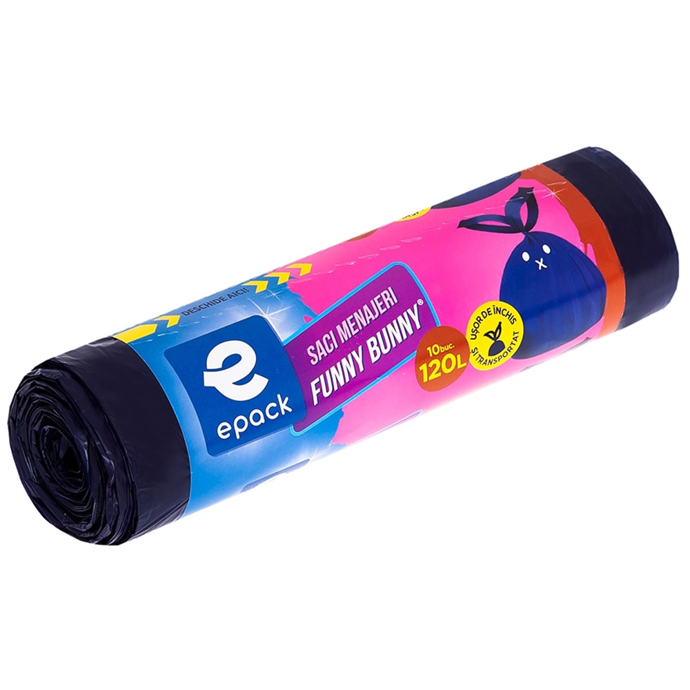 Saci menajeri EPACK FUNNY BUNNY, 10 bucati, 120 l, indigo