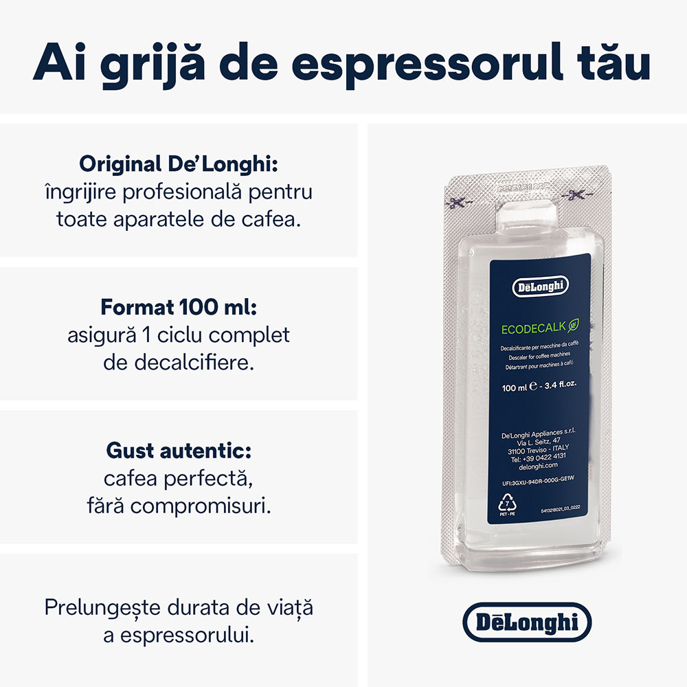 Decalcifiant DELONGHI EcoDecalk, 100ml