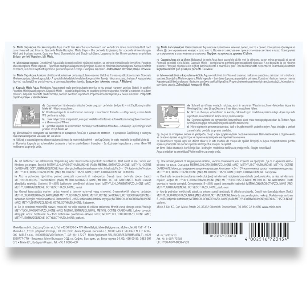 Pachet capsule balsam MIELE Aqua, 9 x 40ml