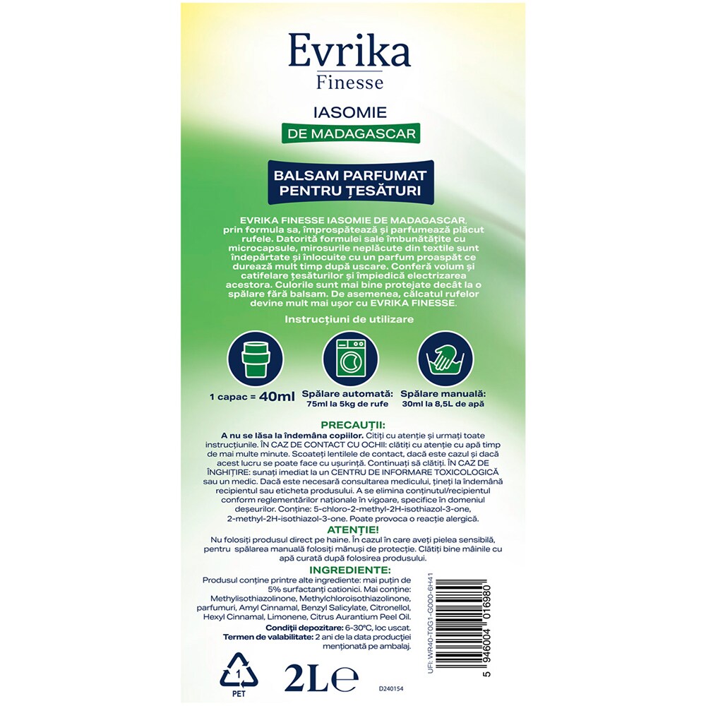 Balsam de rufe EVRIKA Finesse Iasomie de Himalaya, 2 l