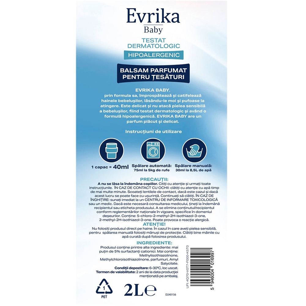 Balsam de rufe EVRIKA Baby, 2 l