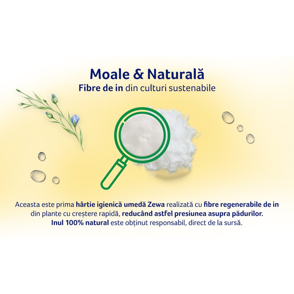 Hartie igienica umeda ZEWA Almond, 2 pachete, 80 bucati