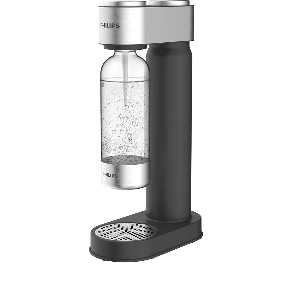 Aparat bauturi carbogazoase PHILIPS Viva 218616, negru-argintiu