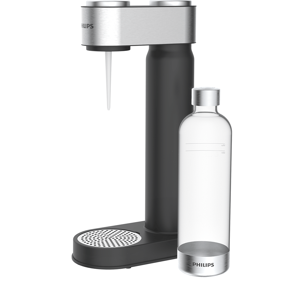 Aparat bauturi carbogazoase PHILIPS Viva 218616, negru-argintiu