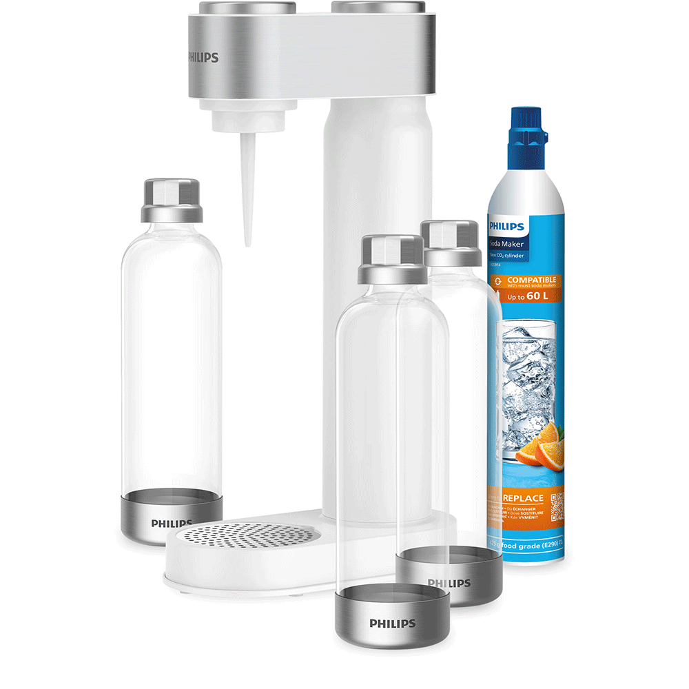 Aparat bauturi carbogazoase PHILIPS Viva 218617, alb-argintiu