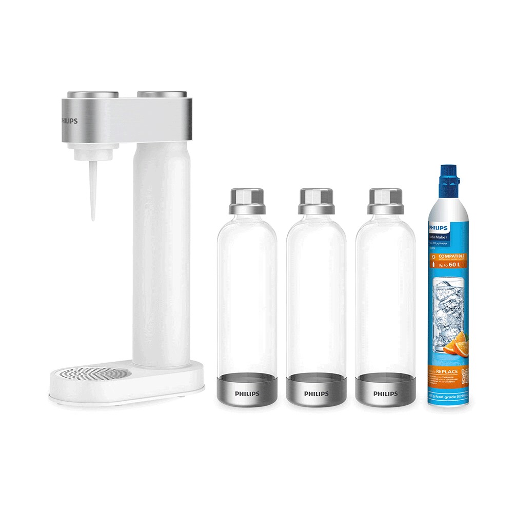 Aparat bauturi carbogazoase PHILIPS Viva 218617, alb-argintiu